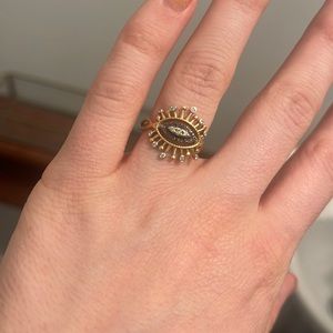 Kismet by Milka evil eye 14k with diamond rind size 7. Hardly worn